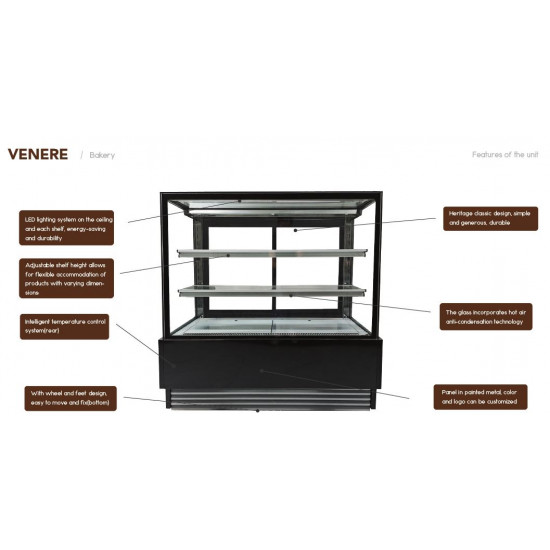 Vitrina Exhibidora Refrigerada para Pastelería 120cm (Clabo)