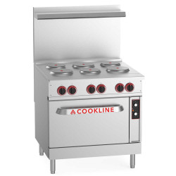 Estufa / Cocina eléctrica con 6 quemadores, 36" 240V (Cookline)