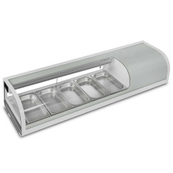 Vitrina refrigerada para sushi y tapas 5 bandejas 53.2" (Marchia)