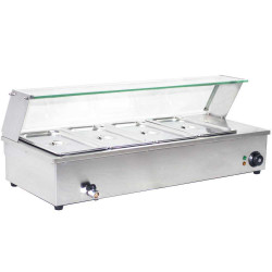 MOSTRADOR/MESA PARA SERVICIO DE COMIDA CALIENTE 4 BANDEJAS Tipo Baño María (Prepline)