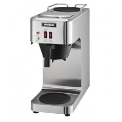 Cafetera para dos jarras con sistema de relleno