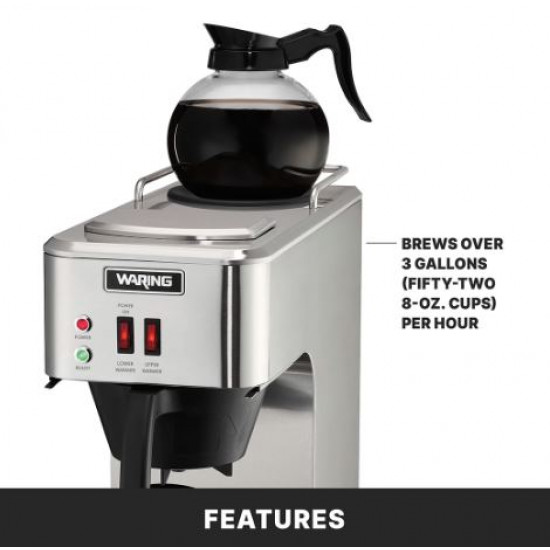 Cafetera para dos jarras con sistema de relleno