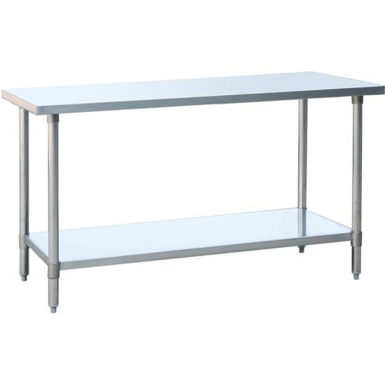 Mesa de Trabajo de acero inoxidable en la parte superior y en tablilla auxiliar. 30''X60'' (152.4cms))