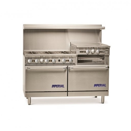 OCINA 60", 6 QUEMADORES, PLANCHA/ASADOR DE 24" (Imperial)