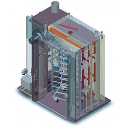 Horno de 1 carro doble rotativo a gas (36 bandejas)