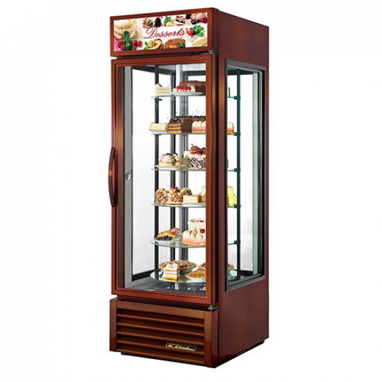 Vitrina refrigerada rotativa para exhibir postres y dulces (TRUE MFG.)