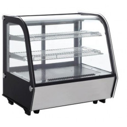 Vitrina /Exhibidora horizontal de mostrador con cristal curvo refrigerada (28") (70.20 cm largo).  