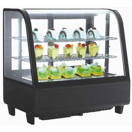 Vitrina / Exhibidora horizontal de mostrador con cristal curvo refrigerada (27") (68.58 cm largo) (Marchia)