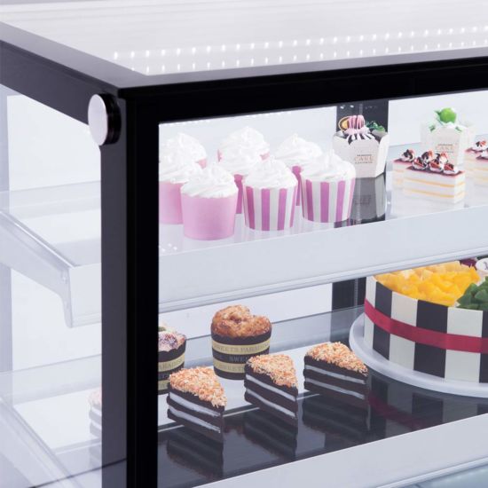 Vitrina de panadería refrigerada de vidrio recto 72" (Marchia)