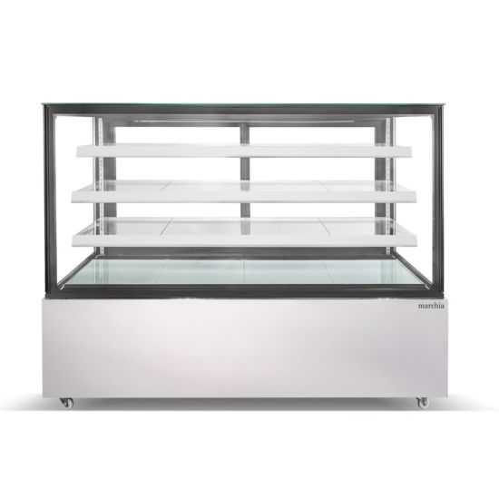 Vitrina de panadería refrigerada de vidrio recto 72" (Marchia)