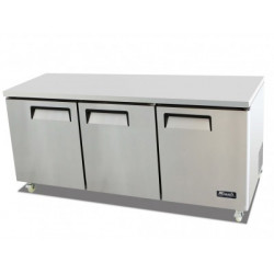 Mesa refrigerada de 3 puertas de acero inoxidable 72" (182.8cm) Migali